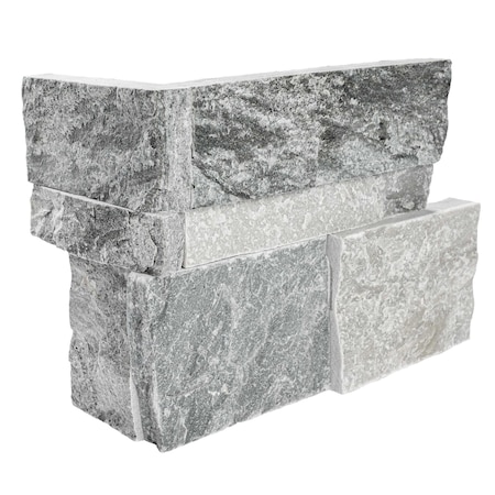 Msi Sierra Blue Splitface Ledger Corner 9'' x 18'' Quartzite Wall Tile, 4PK ZOR-PNL-0157
